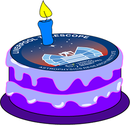 Impresión artística de una tarta de cumpleaños adaptada por J. Marchant (LJMU) a partir de un dibujo publicado bajo Creative Commons CC0 en Pixabay.