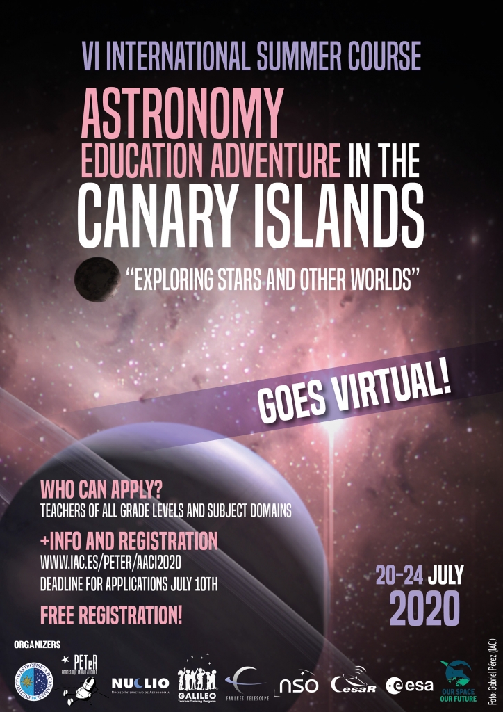 Cartel del "Astronomy Education Adventure in the Canary Islands" 2020